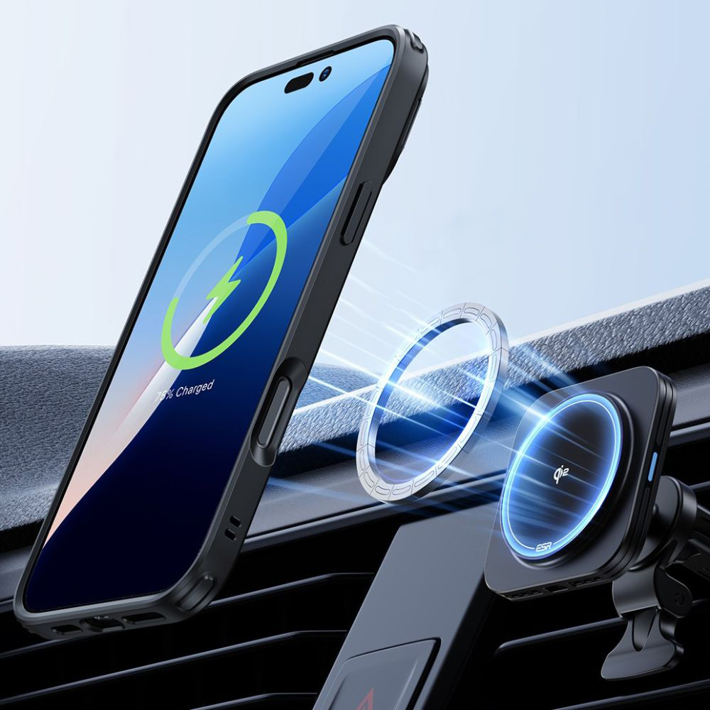 Etui ESR Classic Hybrid Kickstand HaloLock kompatybilne z technologią MagSafe + Szkło hartowane na ekran do Apple iPhone 16 Plus